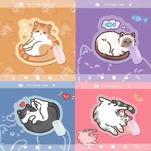 Kawaii Cat Shaped Mouse Pad Cute Mousepad Gaming Mouse Pad PC Gamer Kitten Mouse Pad Anime Dog Gaming Accessories Keyboard Mat
