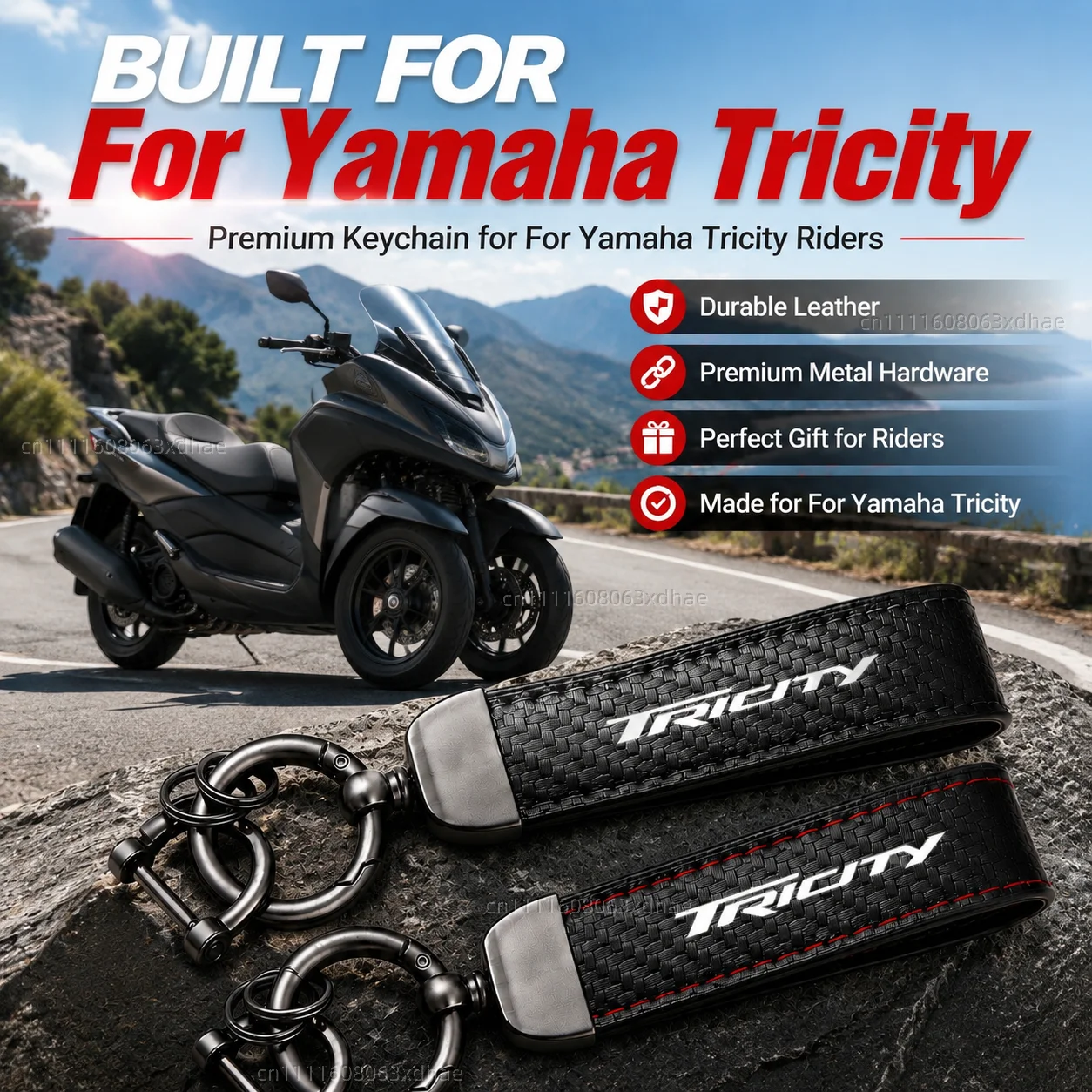 

High-Grade Leather Motorcycle Keychain Holder Keyring Accessories For Yamaha Tricity 300 125 155 2018 2019 2020 2021 2022