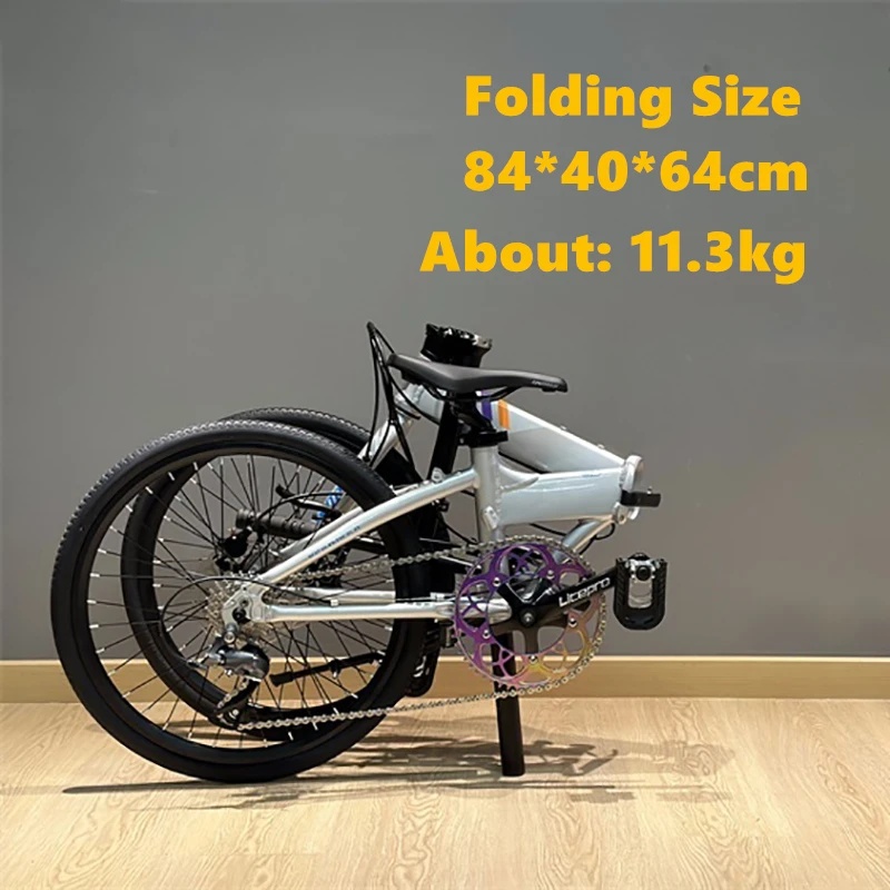 20 Inch Foldable Bike Aluminum Alloy Frame 451 Rim 9-Speeds Folding Bicycle Commuting Portable Cycling