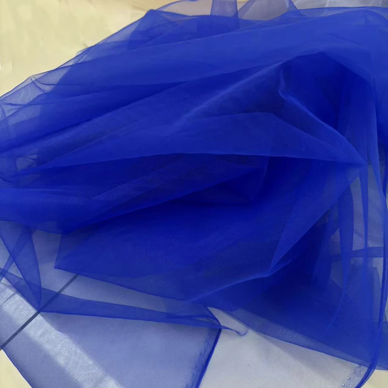 Blue Super Soft Tulle Fabric Backdrops Wedding Party Celebration Curtain Clothing Mesh Layout Chair Back Yarn Sewing Material