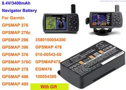 Cameron Sino 3400mAh Battery for Garmin EGM478,GPSMAP 276, 276c, 296, 376,376C,378, 396,478,495,496