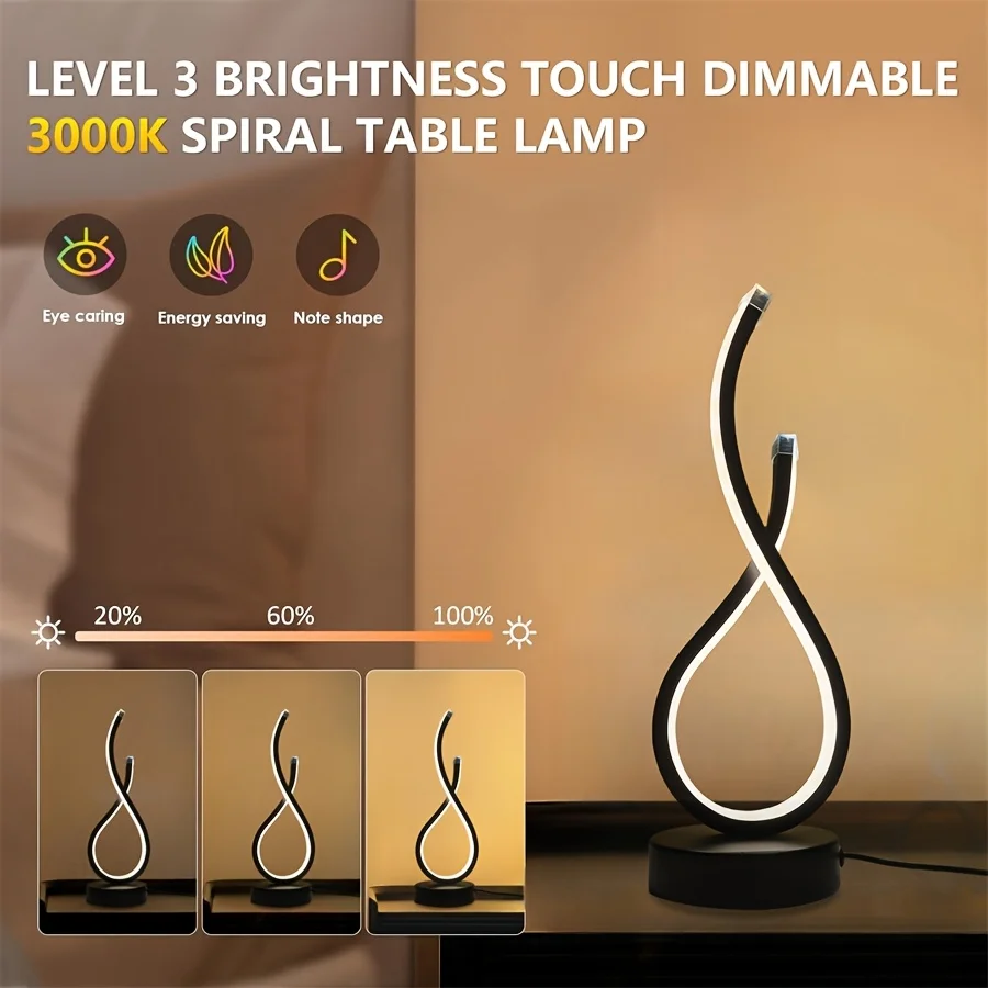 USB المكونات في الإبداعية دوامة LED ضوء الليل عكس الضوء 3 ألوان الجدول مصباح الليل لغرفة المعيشة مكتب عمل غرفة نوم ديكور السرير