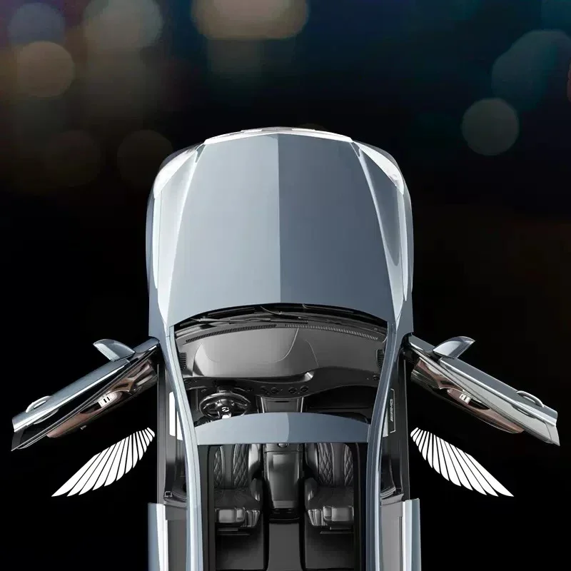 2Pcs Car Angel Wings Wireless Car Door Welcome Courtesy Shadow Projector Lamp LED HD Logo Light Cars Accessories image 5