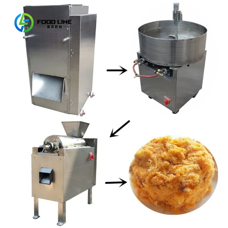 Pork Chick Floss Maker Rotary Frying Pan Dried Meat Floss Making Machine