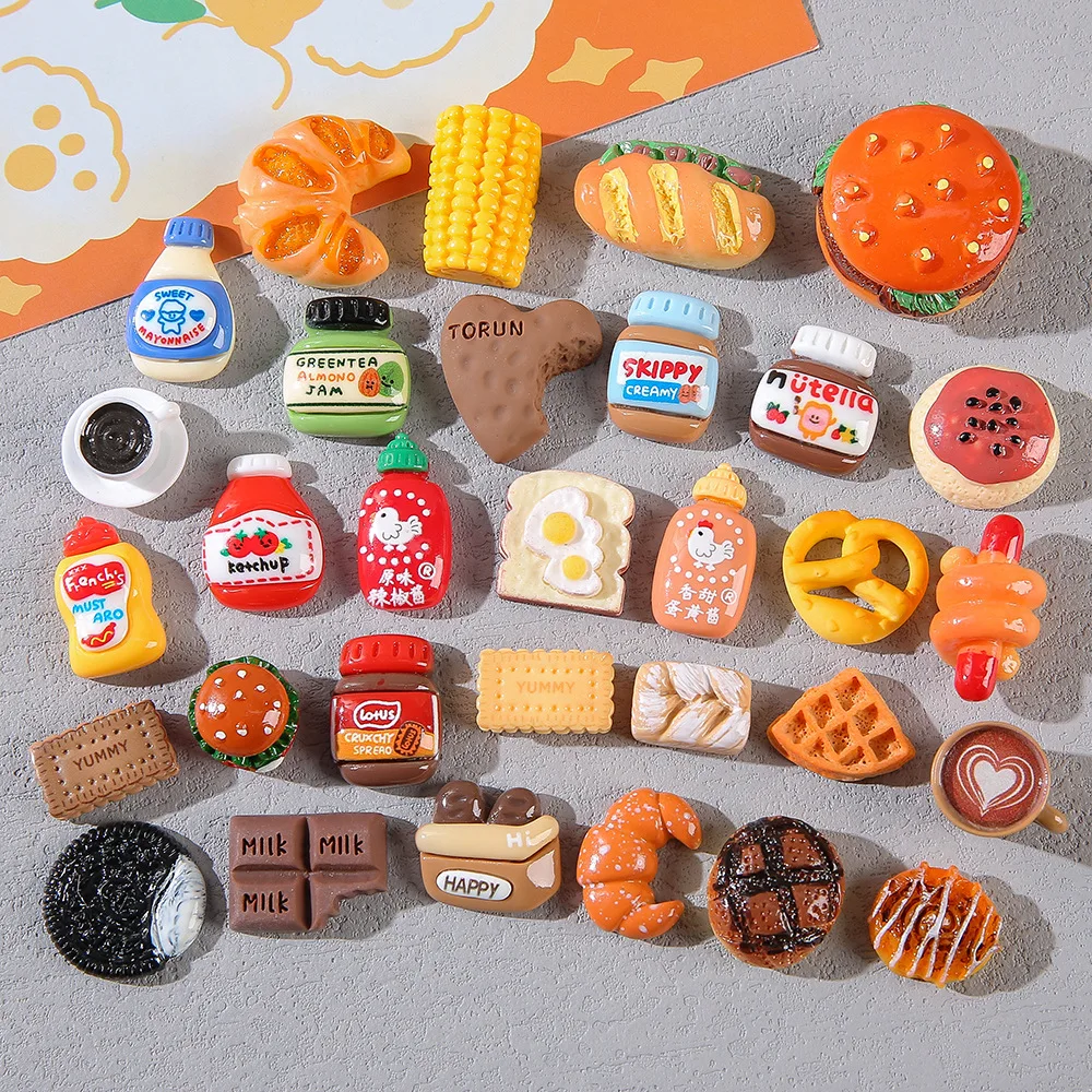 

2/5 шт. 3d креативные аксессуары для еды и игр из трансграничной смолы, наклейки на холодильник «сделай сам», аксессуары, декоративная обувь с отверстиями