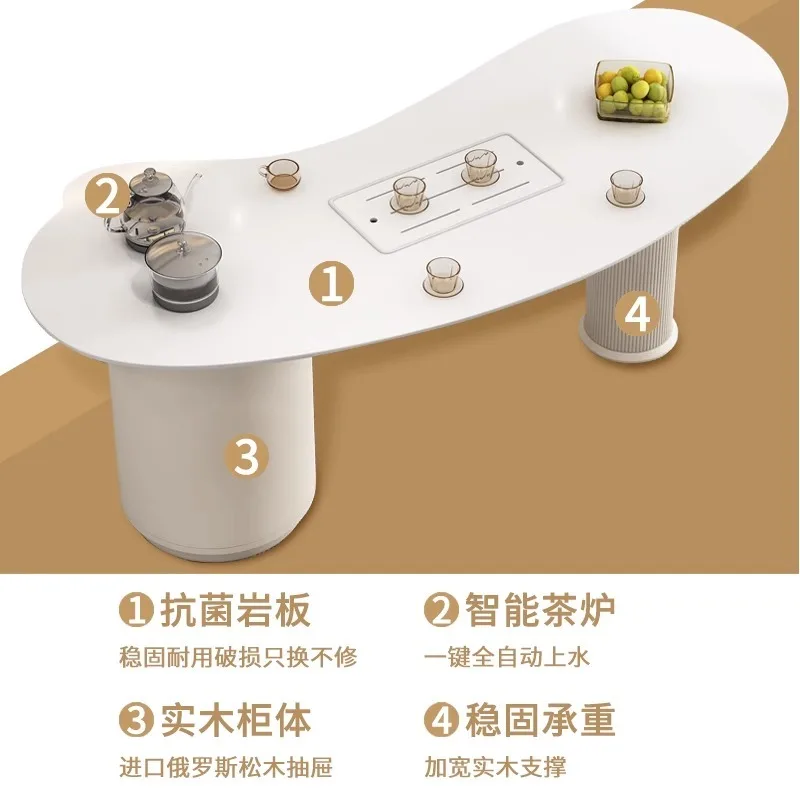 Kaishang French cream wind rock tea table household luxury special-shaped multifunctional tea table simple coffee