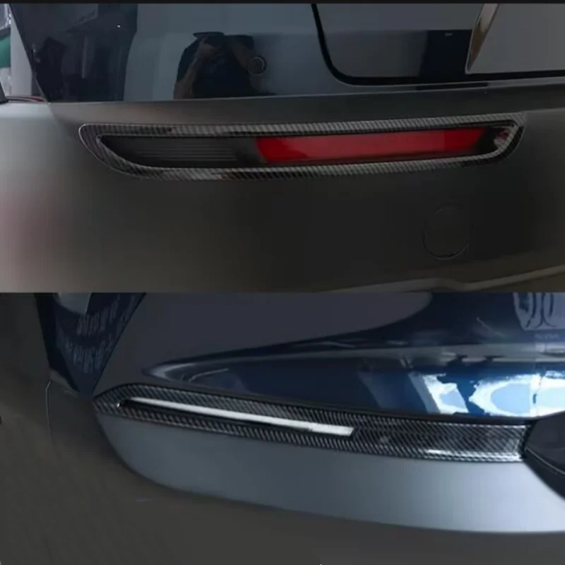 For Mazda CX-30 2020 - 2024 Car Front Rear Fog Lamp Decorative Light Bar Eyebrow Cover Trim ABS Chrome Carbon Fiber Accessories