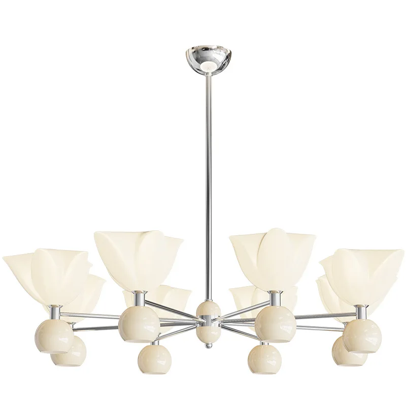 

Full spectrum cream wind, minimalist flower bud chandelier, minimalist living room lighting