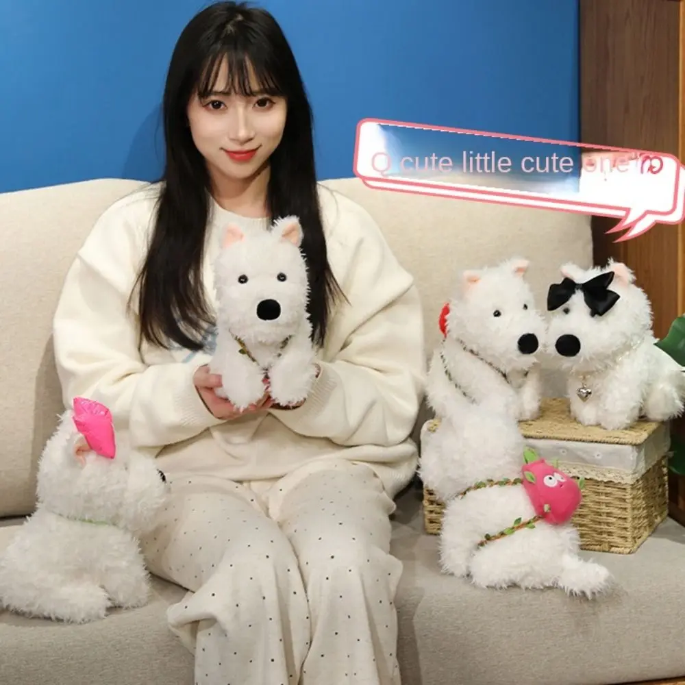 

Сопровождающая игрушка Puppy West Highland Dog, плюшевые игрушки, мягкая милая плюшевая кукла для собаки, милая кукла для собаки West Highland, подарок для детей