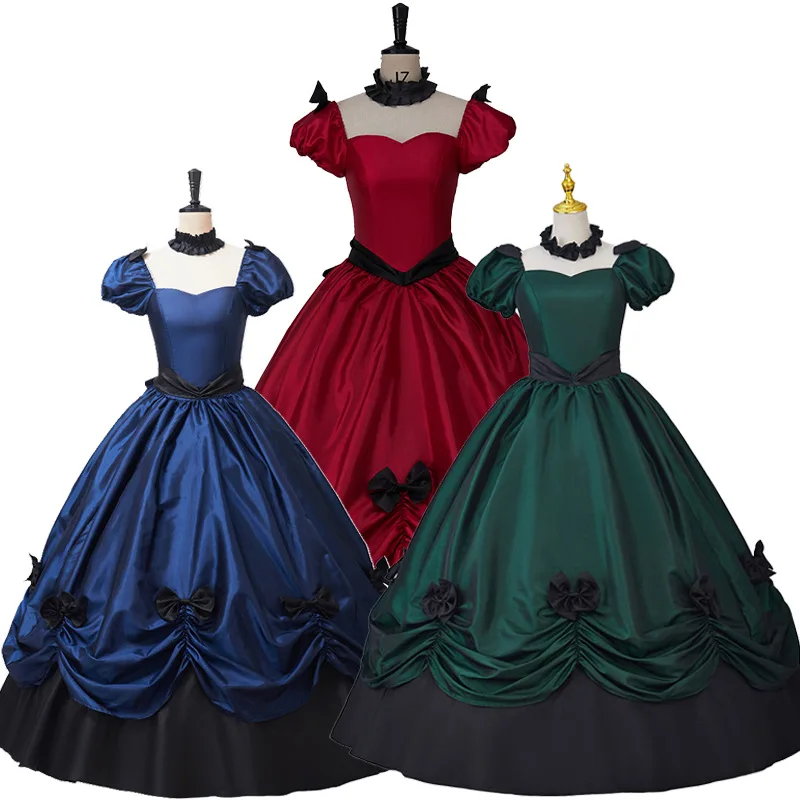 

Women's Gothic Belle Dress Medieval Victorian Lolita Ball Gown Costume for Christmas Halloween