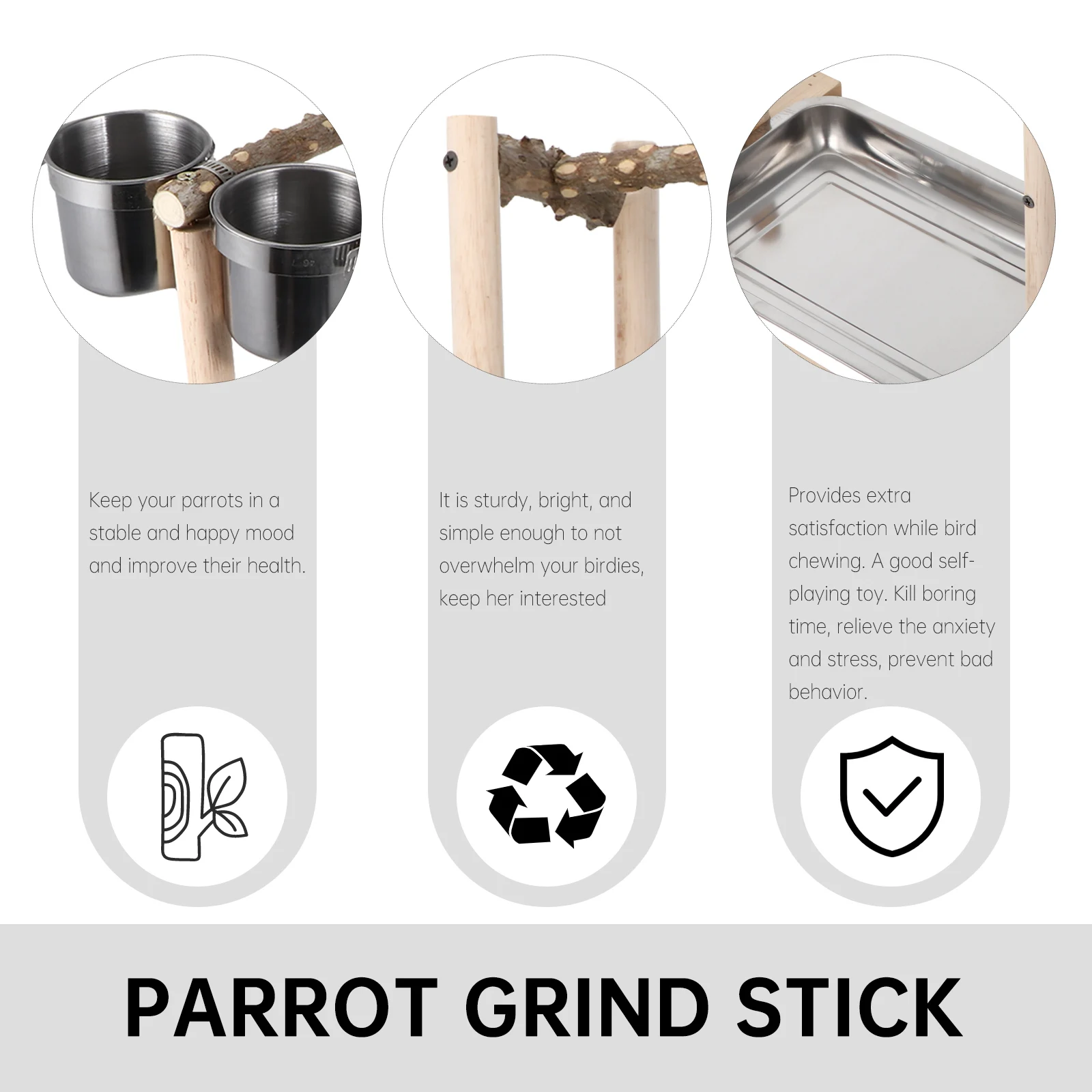 

1pc Wooden Parrot Climbing Pet Parrots Ladder Standing Rack Parrot Play Bird Training Rack Bird Climbing Ladder