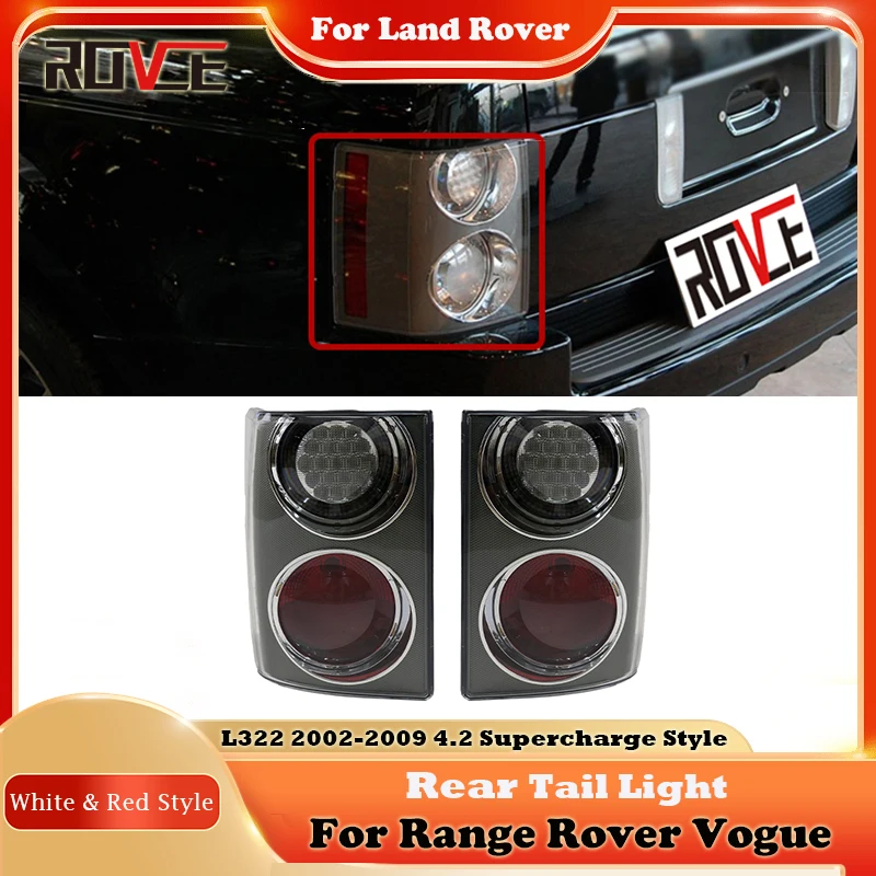 

ROVCE Tail Light For Range Rover Vogue 2002-2009 4.2 Supercharge Style L322 White and Red Brake Lamp XFB500360 XFD500370