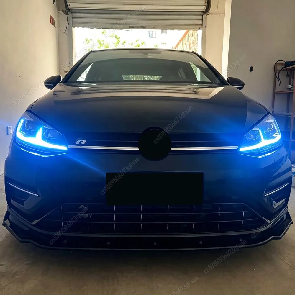 

For VW Golf MK7 7.5 GTI GTD GTE R R-Line 2012-2020 ABS Front Bumper Lip Diffusers Spoiler Splitter Maxton Style Body Kits Black