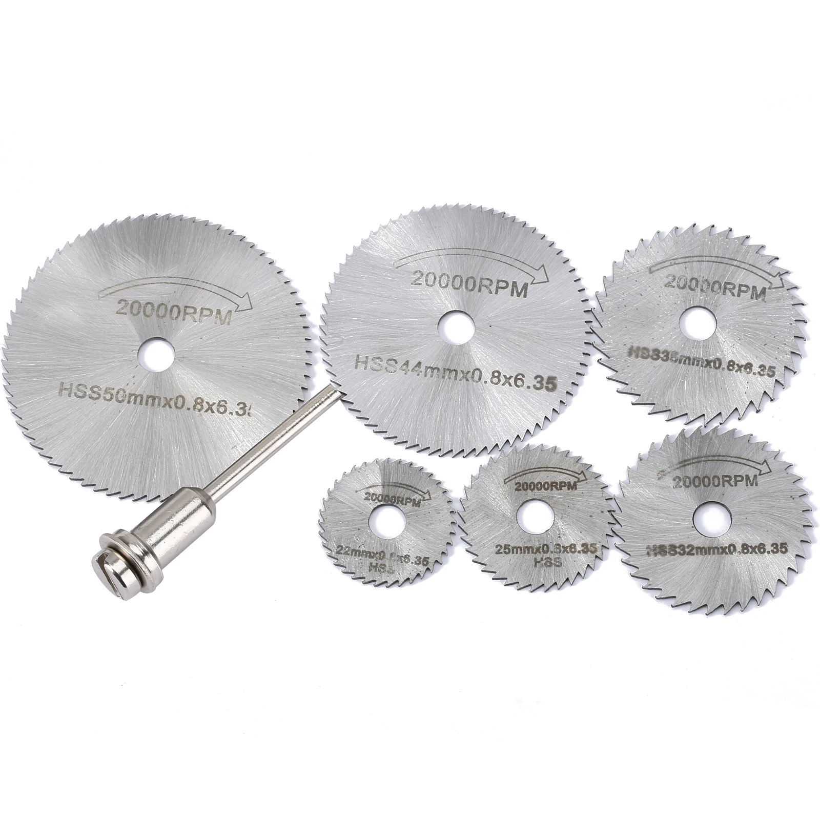 Pisau gergaji pemotong kecepatan tinggi, konektor 6mm 7 buah/set