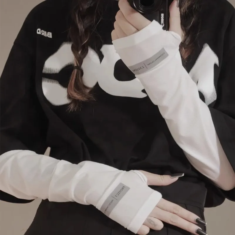 Лето 2025 г., новинка, защита от солнца с рукавами для льда, дышащая УФ-излучение, свободный ледяной шелк, защита для рук для верховой езды на открытом воздухе