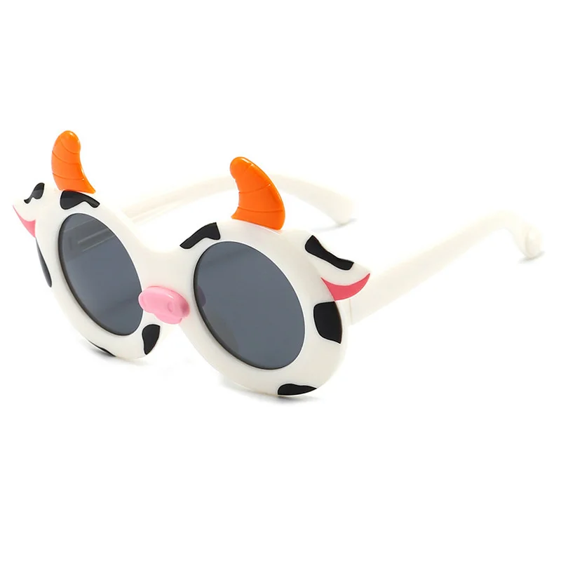 1Pcs Fashion Sunglasses Lovely Cartoon Cow Children Sunglasses Kids Eyeglasses Anti-ultraviolet Boys And Girls Polarized Glasses