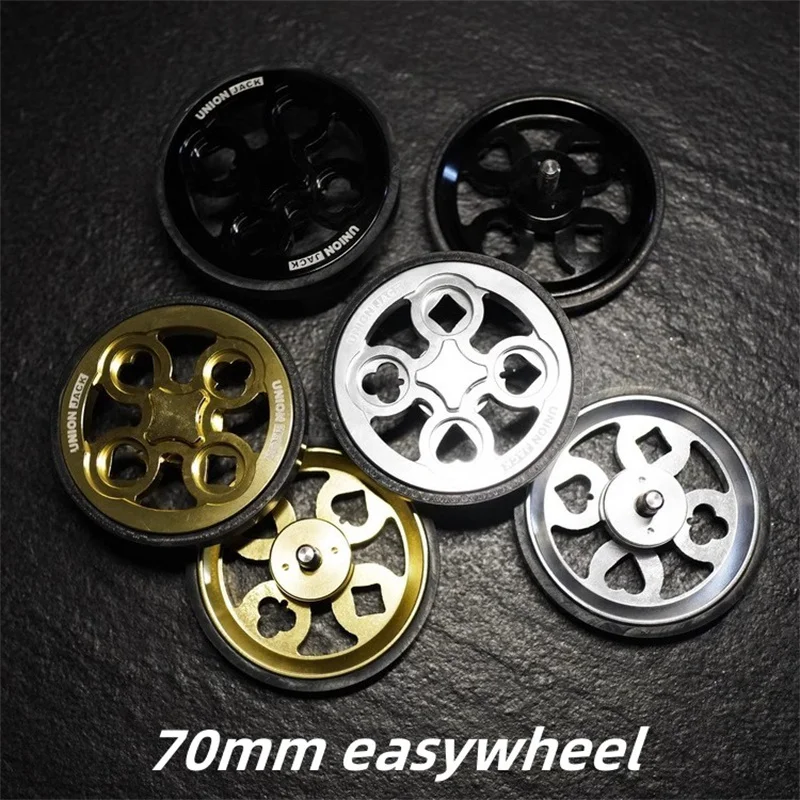 

Unionjack new easywheel 70mm for brompton small wheel A C P Tline 7075 Aviation aluminum alloy Poker EZwheel