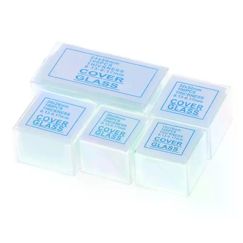 100Pcs Transparent Square Rectangle Glass Slides Coverslips Coverslides For Microscope Optical Instrument Microscope Cover Slip