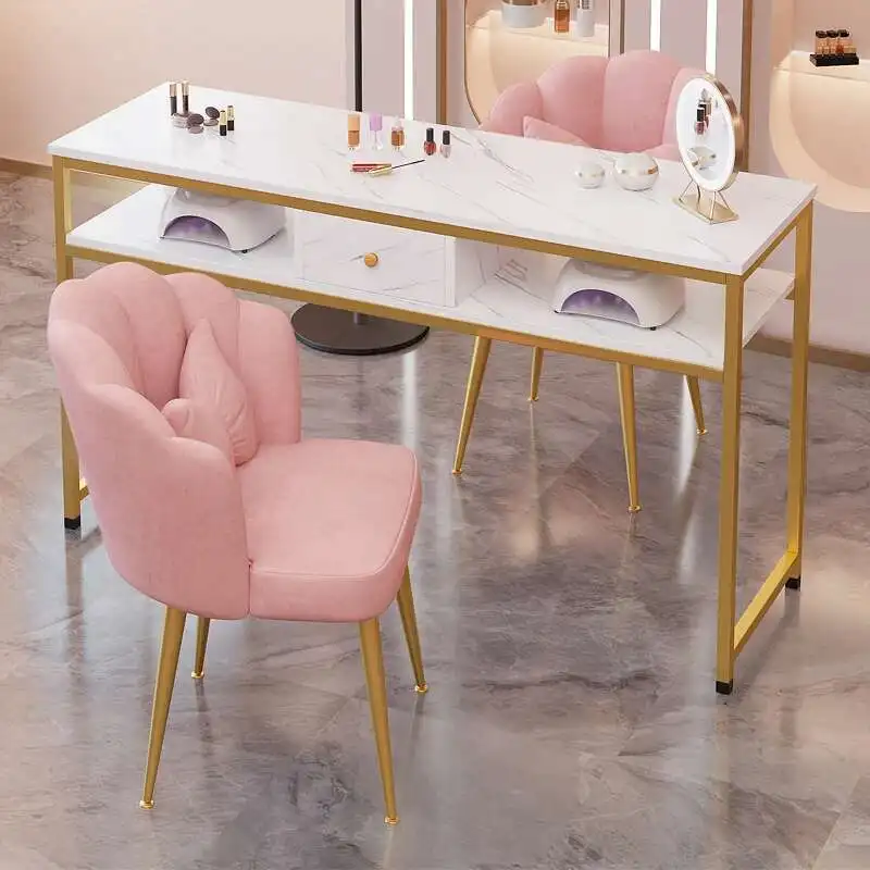 

Salon Exquisite Manicure Table Modern Beauty Vanity Manicurist Table Supplies Commercial Nageltisch Nail Bar Furniture CY50NT
