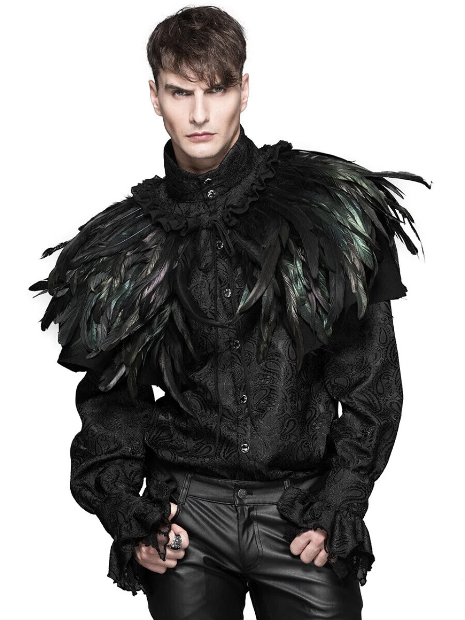 

Классический черный модный свободный палантин унисекс с перьями для сценических выступлений, стройнящий силуэт, в стиле оверсайз