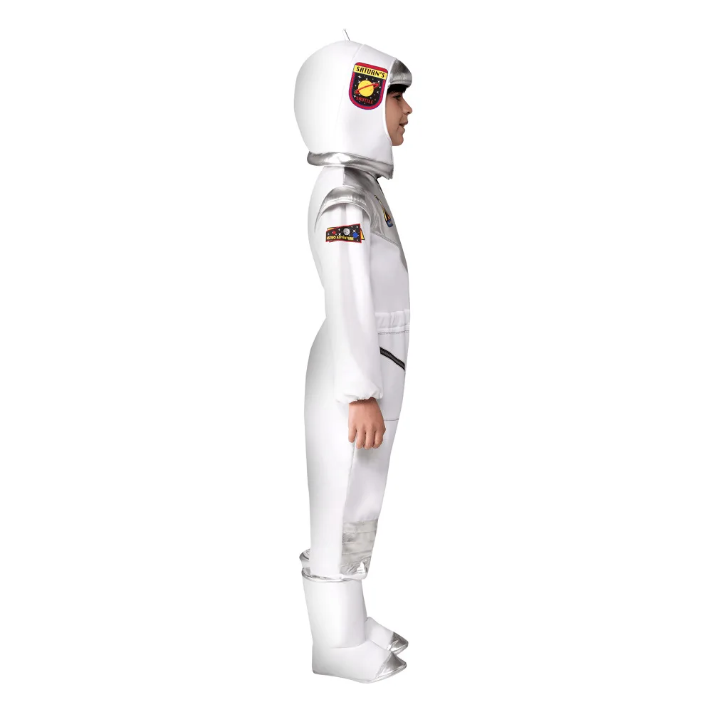 Unisex Boy Child In-Flight Cosmonaut Cosplay Girl Spaceman Party Suit Kids White Astronaut Halloween Costume With Helmet