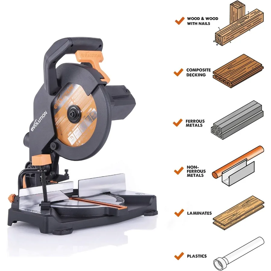 أدوات كهربائية R210CMS منشار ميتري مجمع 81 4 شفرة قطع متعددة المواد TCT متضمنة قطع الخشب المعدني والبلاستيك أكثر 45 درجة #2