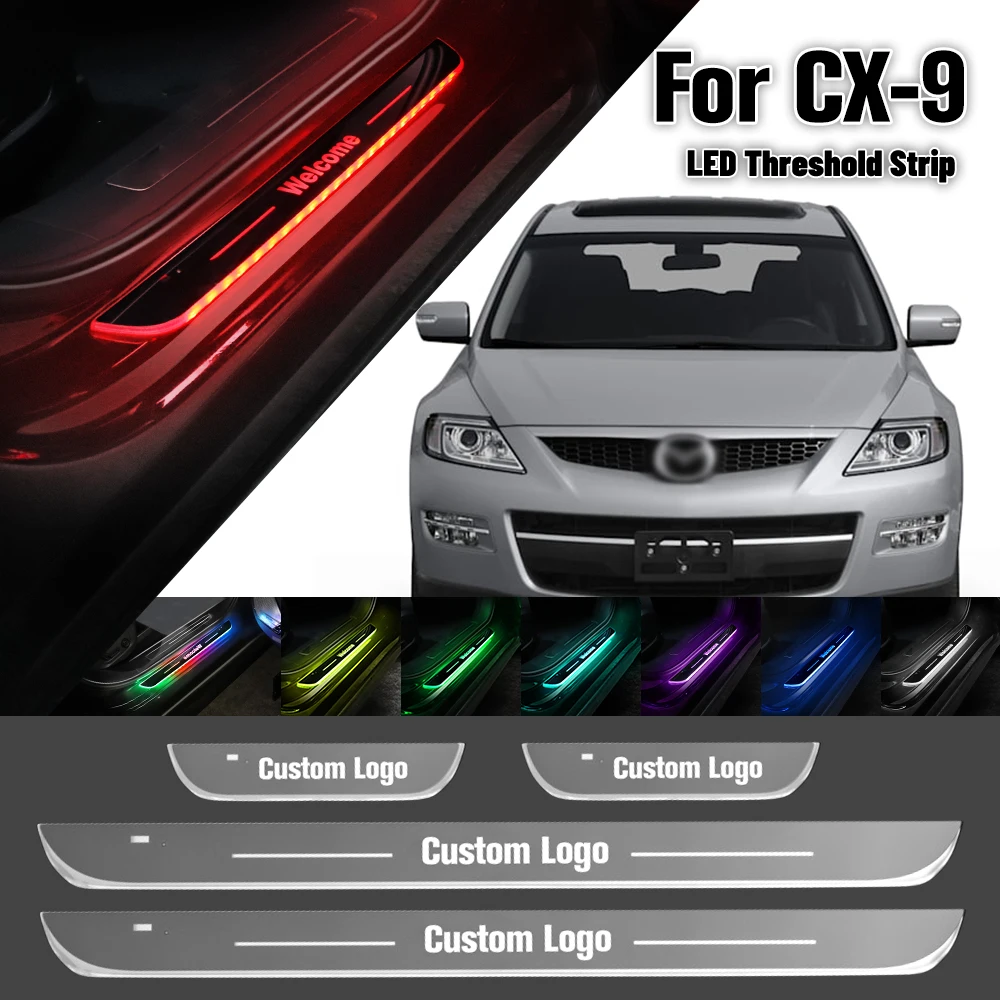 

For Mazda CX-9 CX9 CX 9 TB TC 2006-2023 Car Door Sill Light Customized Logo LED Welcome Threshold Pedal Lamp Accessories