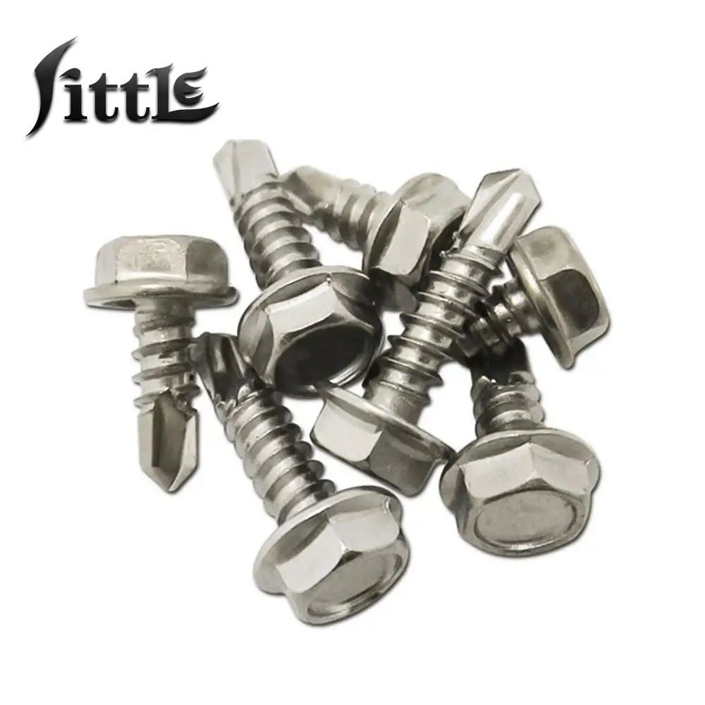 20/50 Pcs M4.2 M4.8 410 Stainless Steel Outer Hexagon Self-drilling Screw Hardware Accessories  Tapping Self-drilling Screw Vis