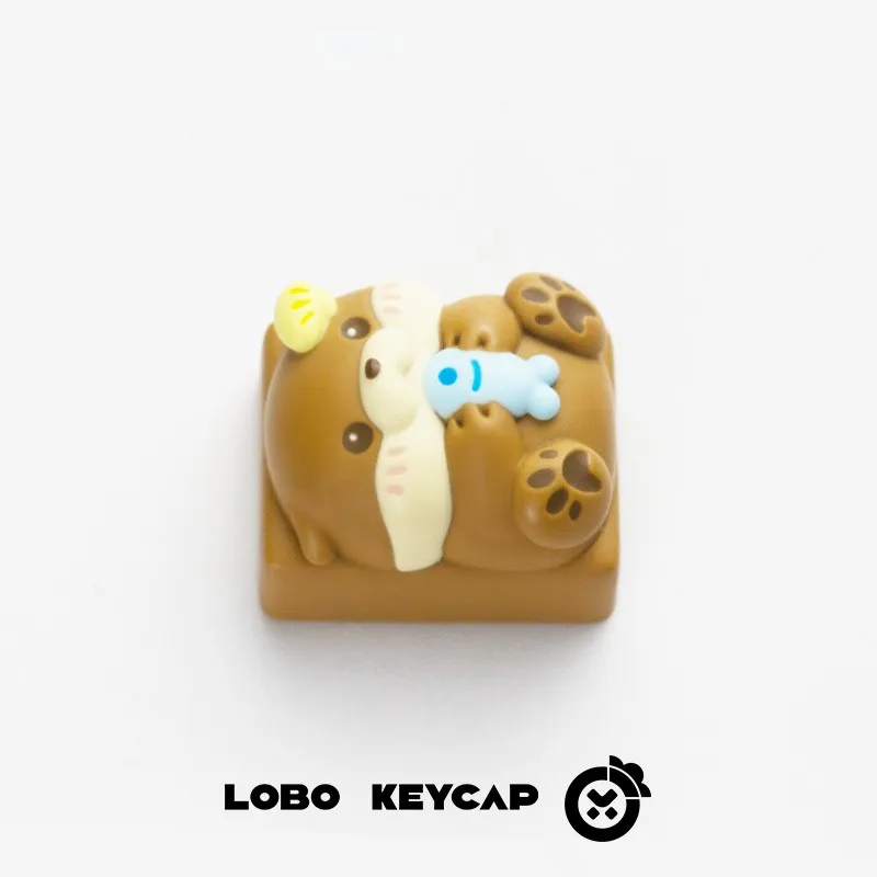 LOBO Cute Otter Keycap 1.25u Hand-made Resin Cute Keycap Mechanical Keyboard Keycaps Customized Gaming Accessories Gifts