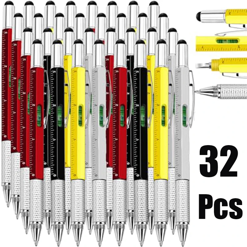 32-pcs-6-in-1-multifunctional-tool-pens-multi-utility-tech-ballpoint-pen