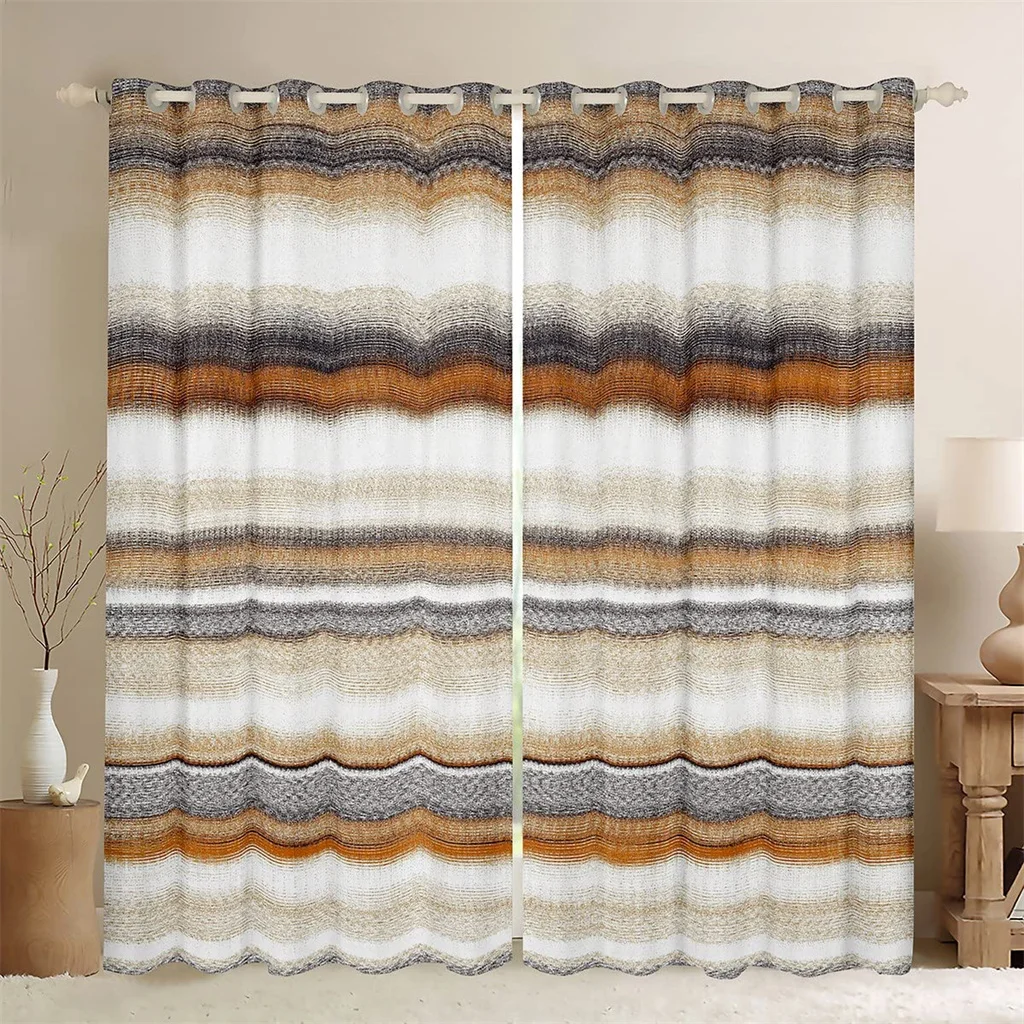 

Western Tribal Geometric Texture Shade Curtains 2 Panel Living Room Bedroom Balcony Window Decor Exotic Style White Window