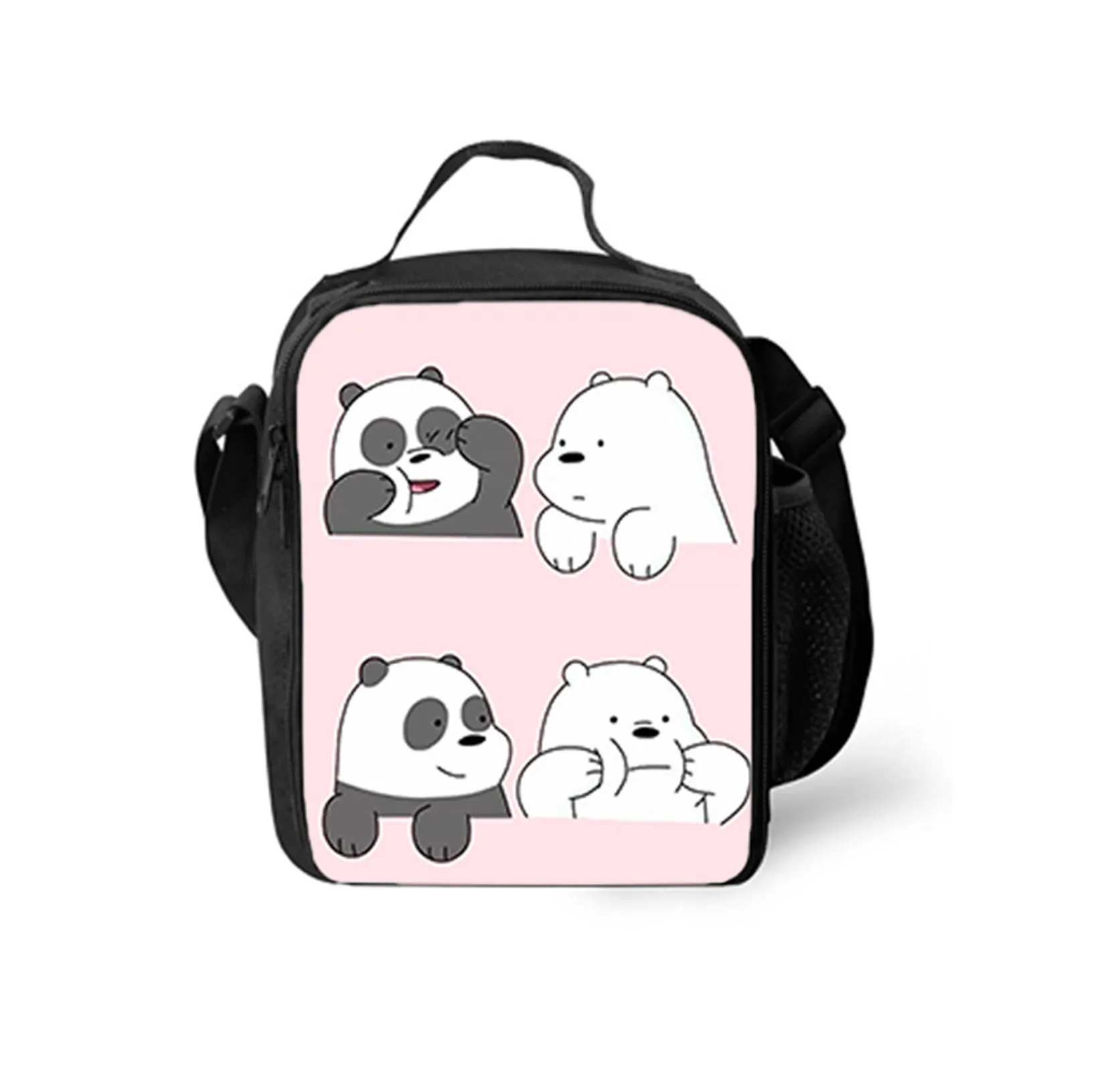 Unisex Boys Girls We Bare Bears Insulated School Bag-Water Proof Lunch Box-Classic Reusable Lunch Tote for Kid