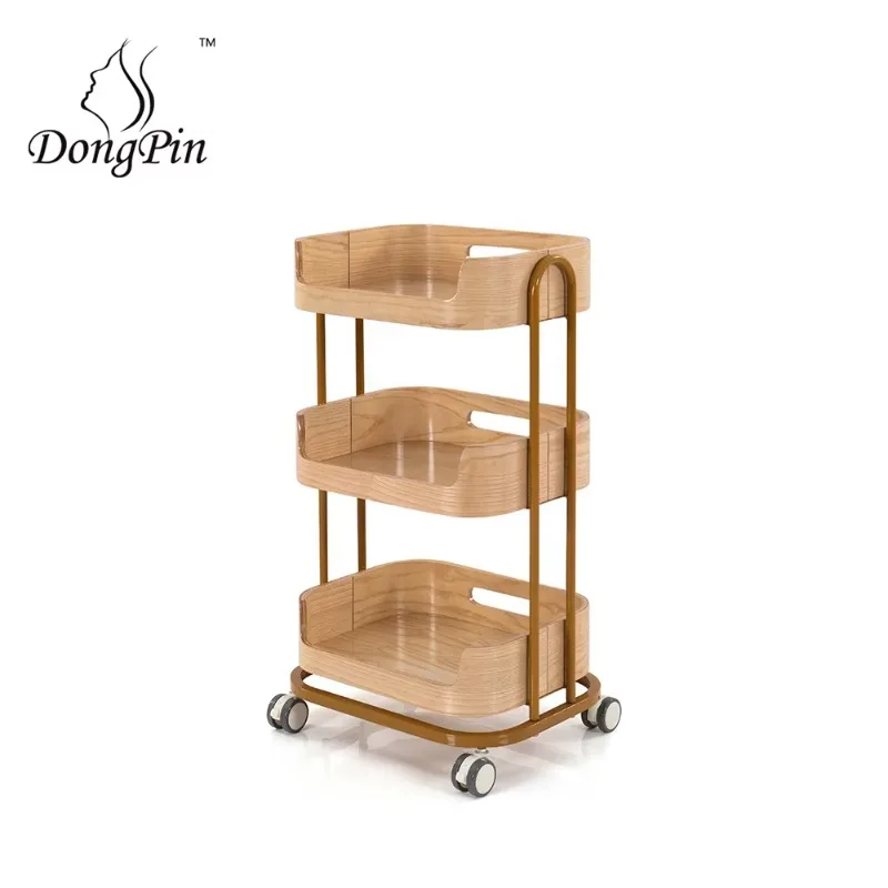 Mobile Beauty Salon Trolley Cart 3-Layer Rolling Storage Beauty Cart