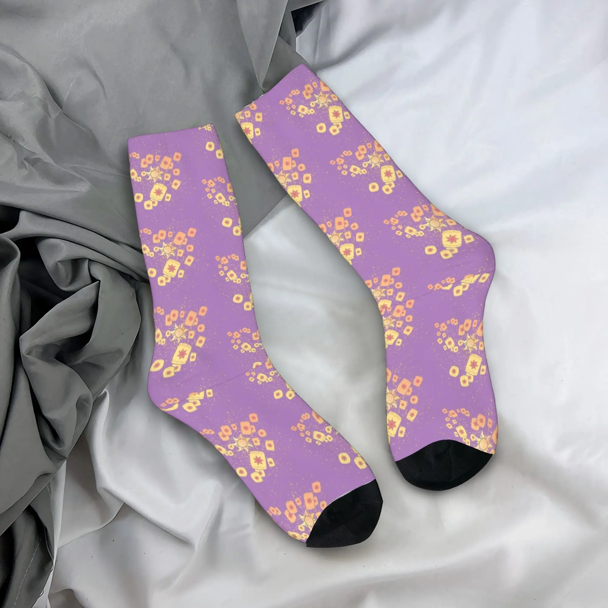 Lantern light Tangled Socks  Design Stockings Anti Sweat Adults Men Socks Soft Winter Funny Cycling Socks