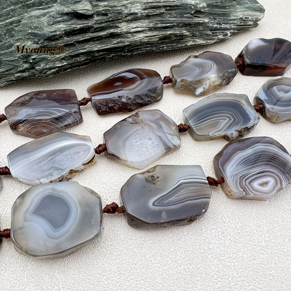 Irregular Rough Large Natural Brown Botswana Lace Agates Stone Slice Focus Pendant Beads For DIY Jewelry Making MY231211