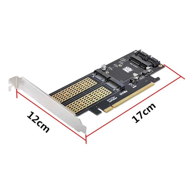 Tarjeta adaptadora PCIE X16 a M.2 M Key NVME SSD, tarjeta adaptadora PCIE X16 a M.2 B, SATA SSD