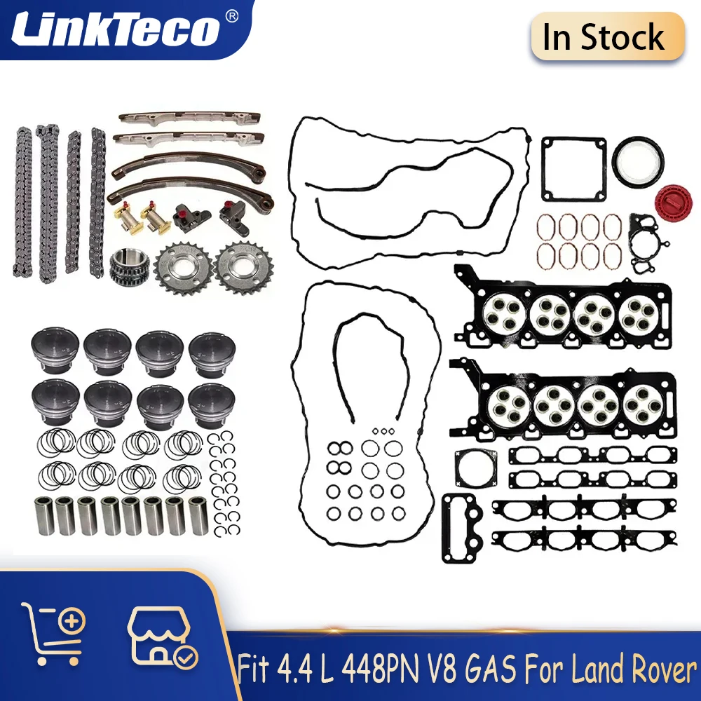 

Engine Parts Full Gasket Set Piston Timing Chain Kit Fit 4.4 L 448PN V8 GAS For Land Rover Range Rover Jaguar 4.4L 4.4T 05-09