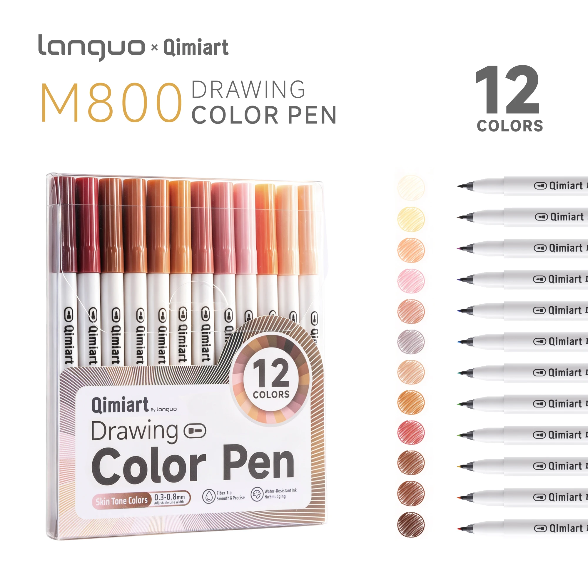 LANGUO Fiber Tip Brush Pen Fijne lijnen gekleurde markeerstiften Waterbestendige inktstiften voor schilderen, journaling, schrijven, DIY benodigdheden