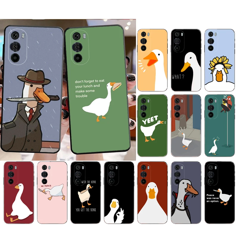 Cartoon Cute Goose Duck Case For Motorola Edge 50 40 Pro 50 40 30 Ultra Neo Fusion Moto G Play G Stylus G Power G 5G