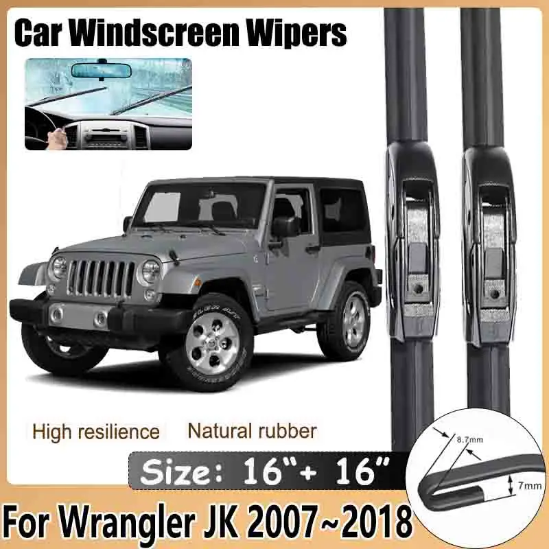 Car Wiper Blades For Jeep Wrangler JK 2007~2017 2018 J8 TJL-J8 Rubber Strip Wipe Cleaning Brushe Protect Windshield Accessories