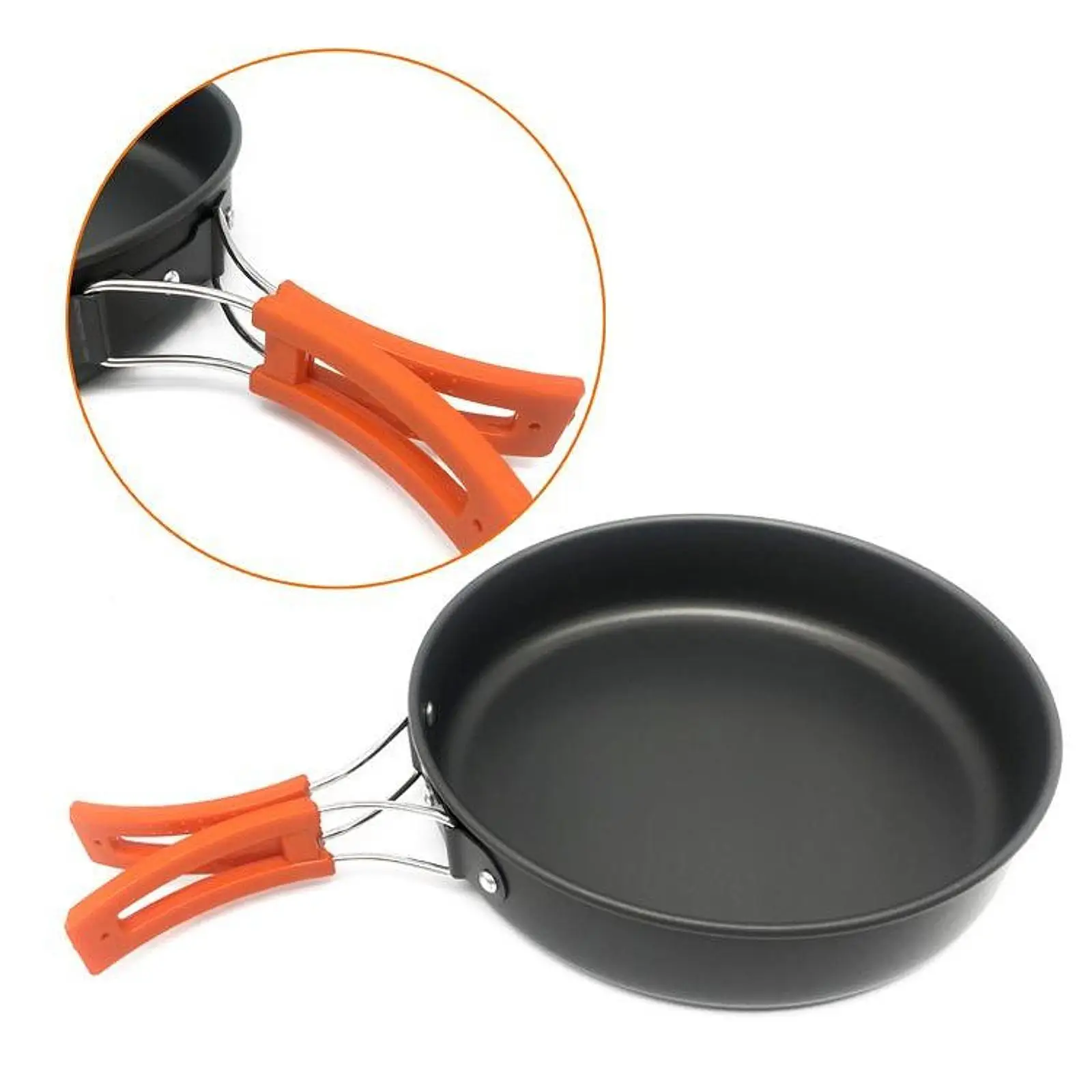 

Camping Cookware Mess Kit Soup Pot Accessories Lightweight Foldable Handle Bowls Spoon for Outdoor Camping Backpacking BBQ