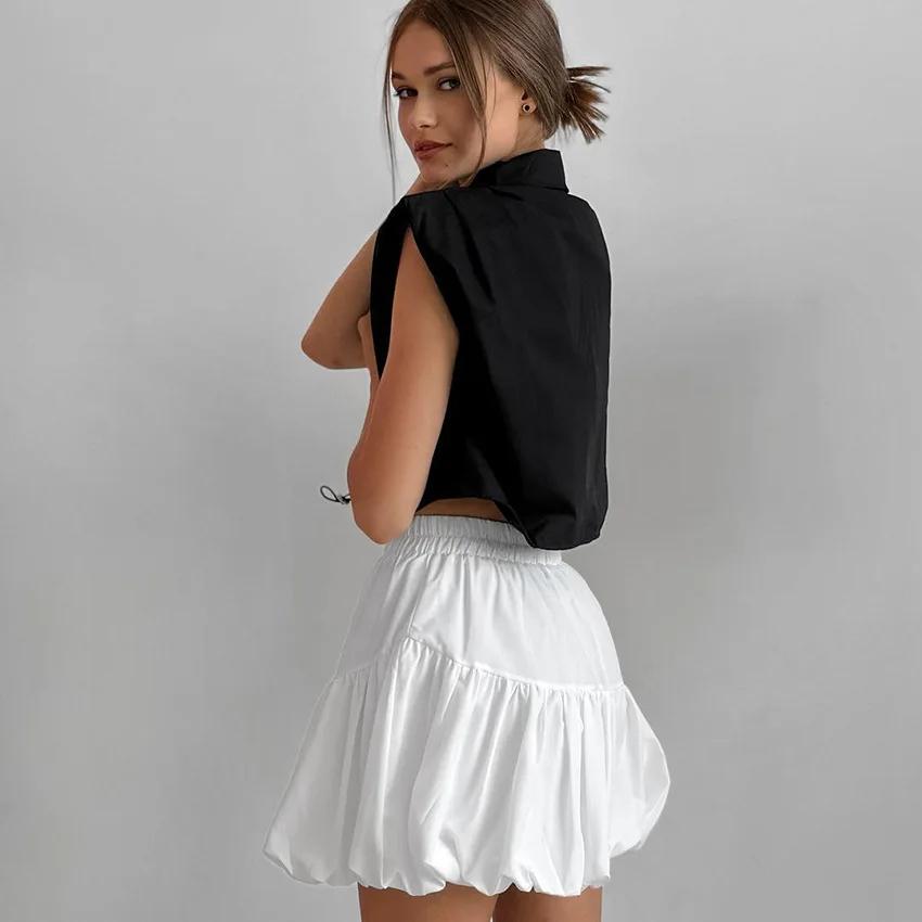 KELLYTOWN White Skirt Bloomers A Line Mini Skirt with Lining Summer Street Chic Casual Summer Skirt 2026 New Women’s Collection
