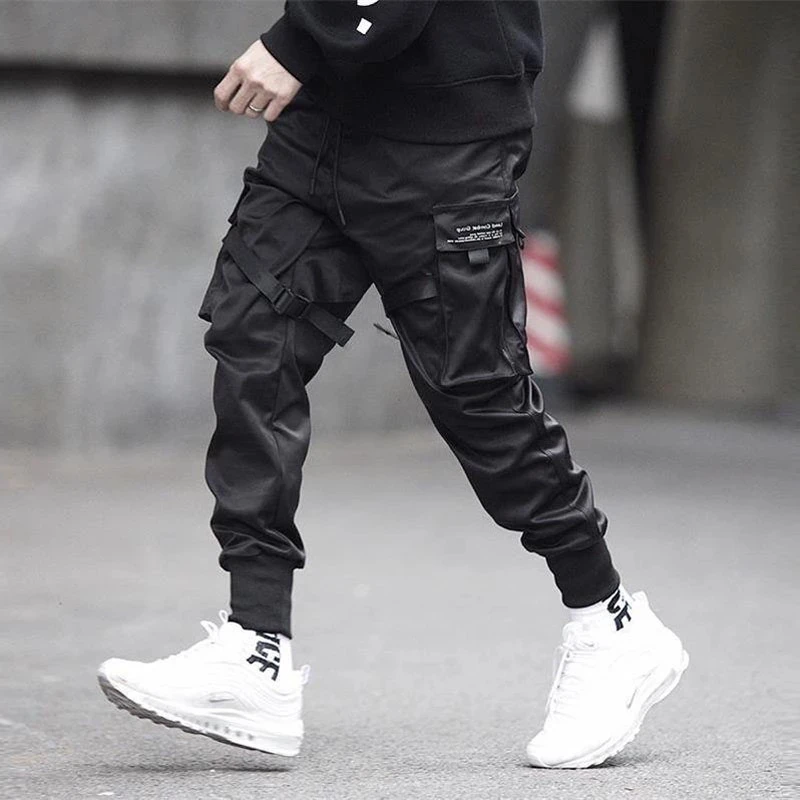 Nastri Harem Jogging Uomini Pantaloni Cargo Streetwear 2023 Hip Hop Casual Tasche Pantaloni Della Pista Maschio Harajuku Pantaloni di Moda