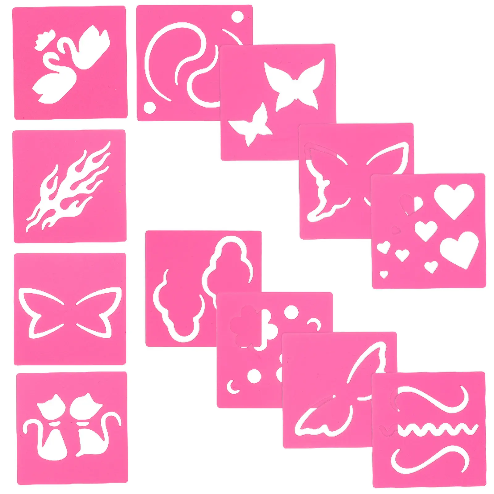 

Набор из 12 многоразовых трафаретов для рисования на лице на Хэллоуин, для DIY-макияжа, художественных поделок, блестящих тату, детских творческих вырезных шаблонов