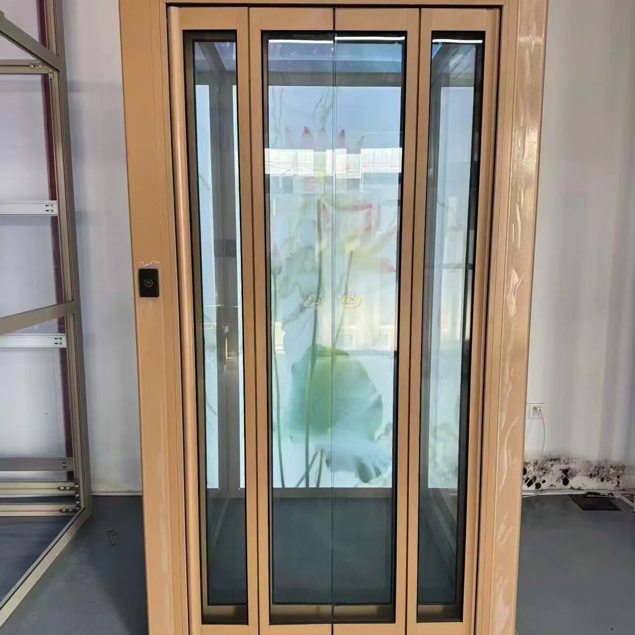 

Electric Double Sliding Doors For The Entrance Of A Residential Villa, Fully Automatic Electric Double Sliding Landing Door