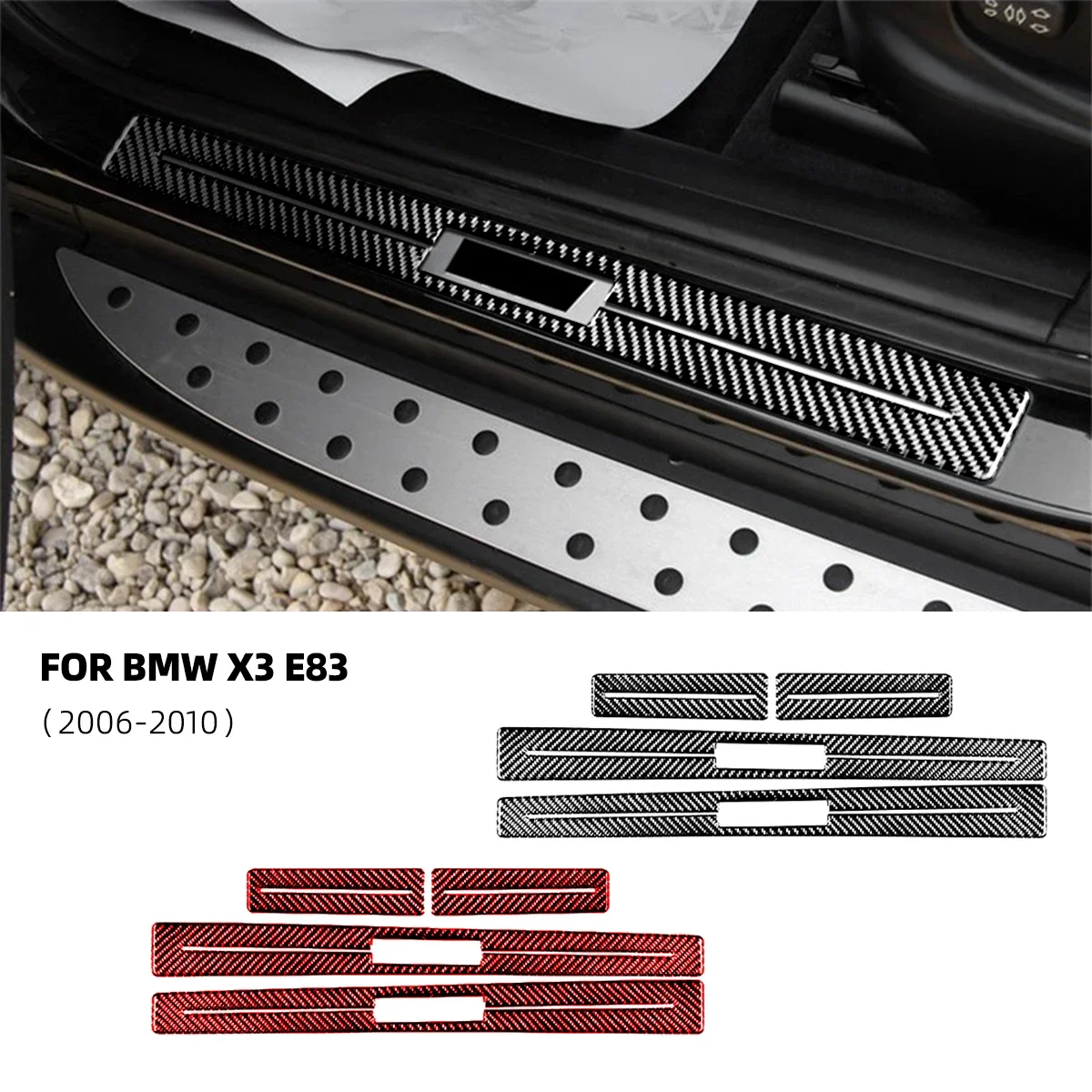 

Carbon Fiber Car Styling Scuff Plate Door Sill Cover Decoration Car Stickers Trim For BMW X3 E83 2006-2010 Car Accesorios Auto