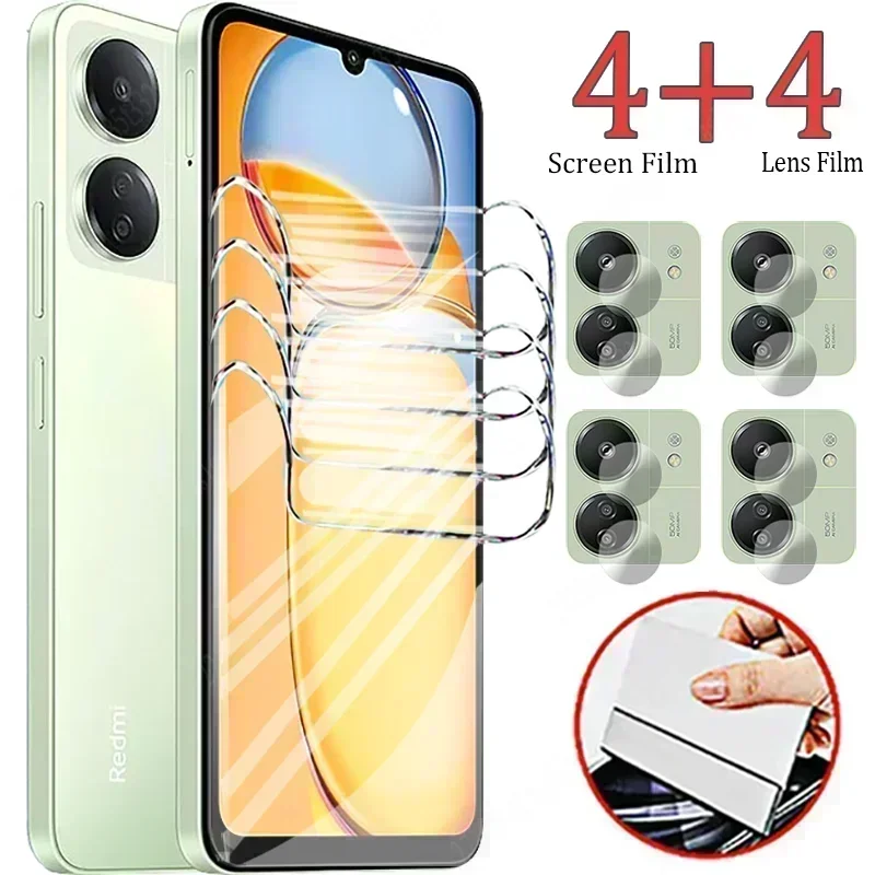 8IN1 Hydrogel Film For Xiaomi Redmi 13C 13 12C 10C 10A 9C A3 A1 A2 Plus Camera Lens Screen Protector Redmi K40 K50 K60 Pro Film