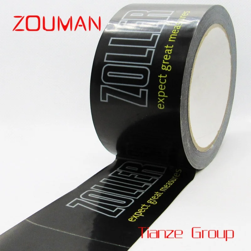 Custom , Custom Print Black Color Packing Tape Biodegradable Packaging Adhesive Tapes Gummed Tape with Logo