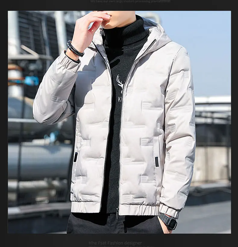 Cotton-Padded Men Winter 2023 Fashion Simple Thickened Cotton-Padded Baseball Jacket New Men\'s Trend with Cashmere Coat