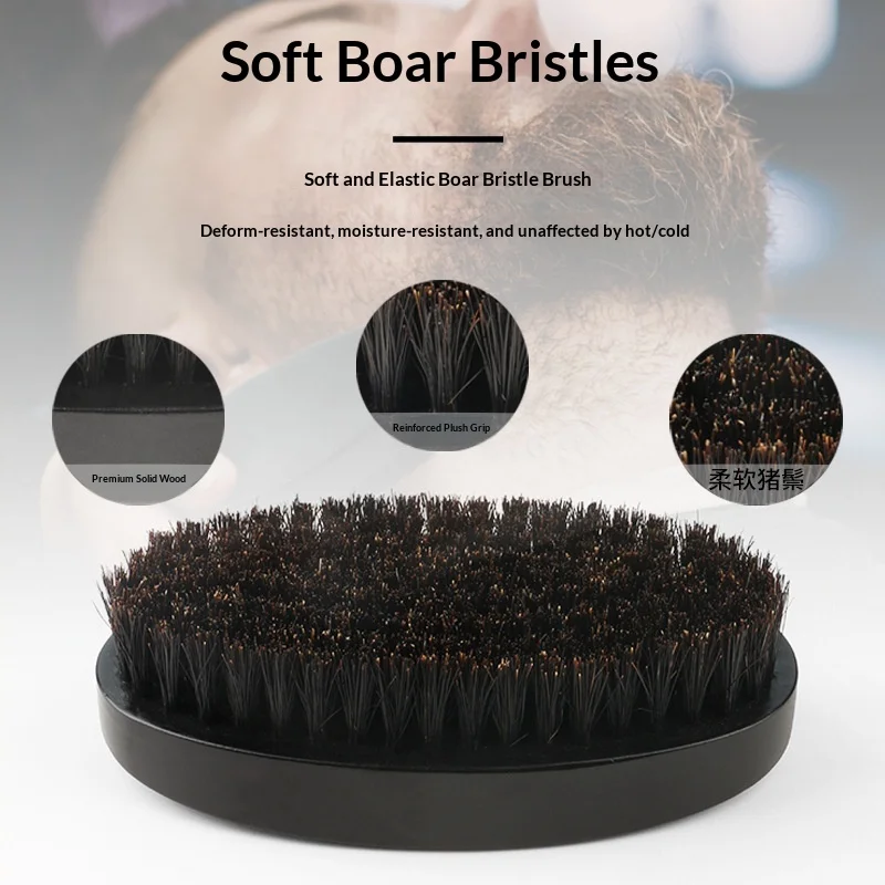 Fur Boar Hair Brush Men Bristle Wild Natural Barbershop Cleaning Professional Beard Brush Boar Soft Hairbrush Hair Styling Tools